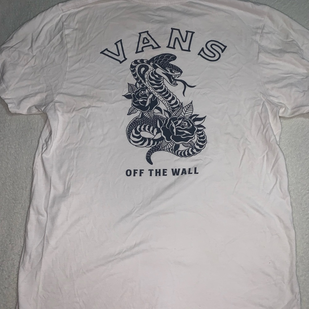 VANS white dragon short sleeve shirt